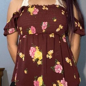 Off the shoulder floral top